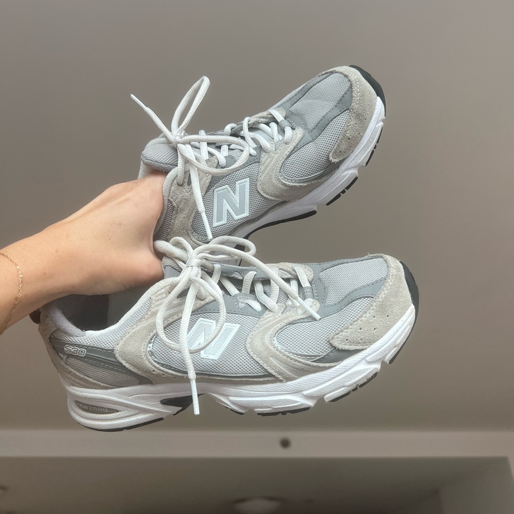 New Balance Women's Gray and White Sneakers